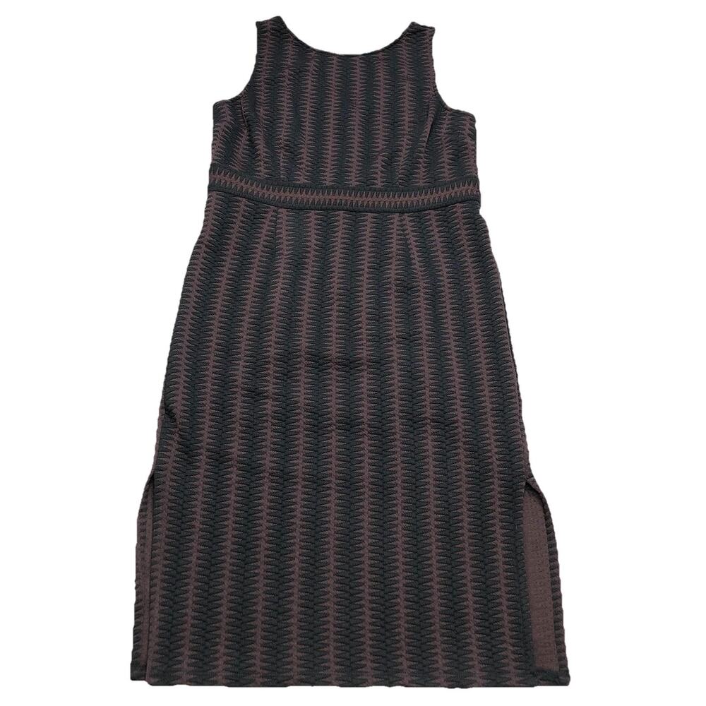 Philosophy Blouson Dress Womens Size M Wine Black Knit Sleeveless Casual Zip